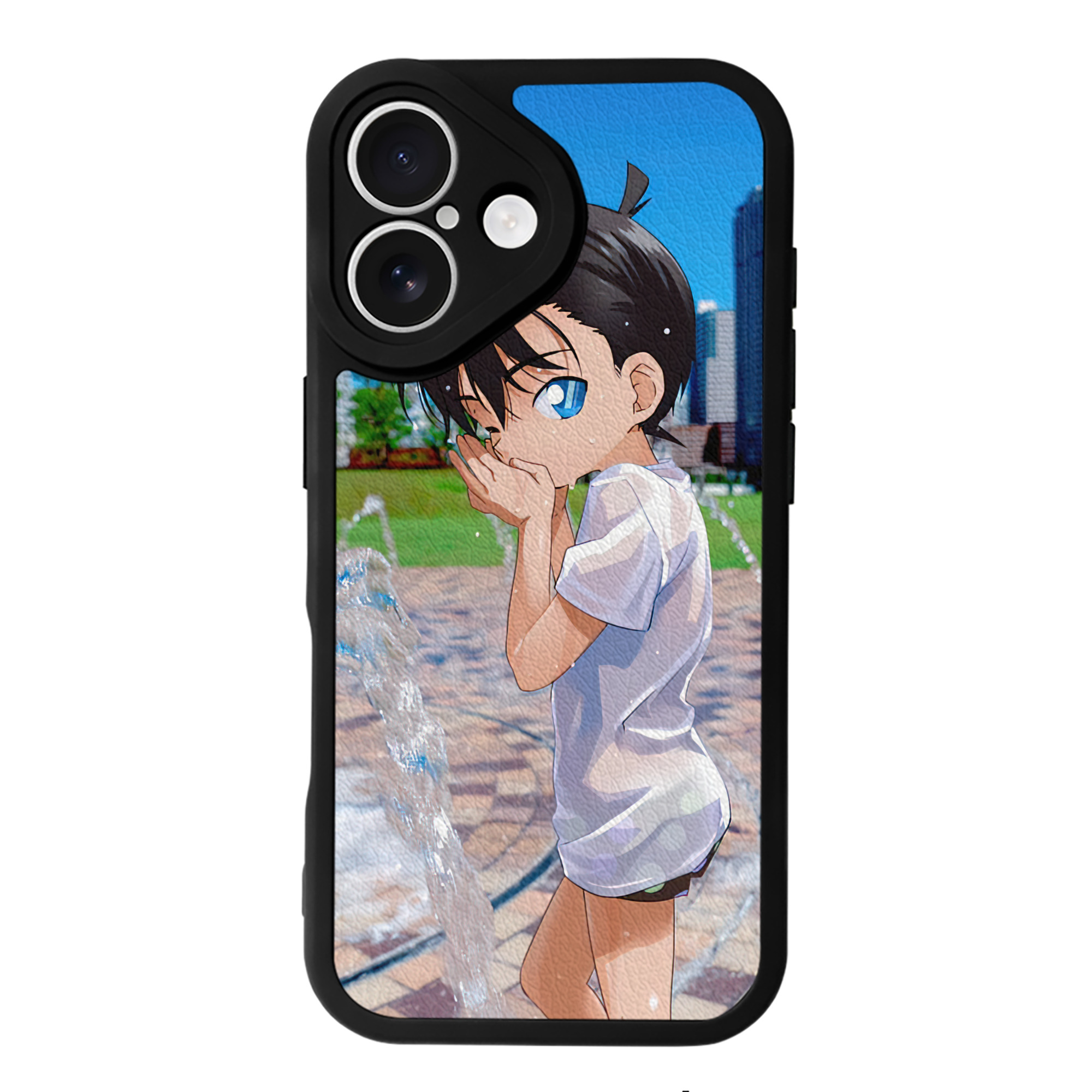 （画像用） 名探偵コナン Detective Conan 【iPhone 16シリーズ対応】シリコンスマホケース（レザー調） 材質：シリコン